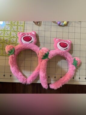Plush Pink Strawberry Lotso like Bear Headband for Kids, not from Disney